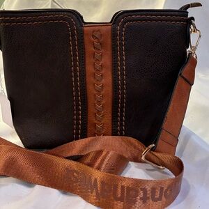 Montana West Brown and Tan Women's Crossbody Shoulder Bag
